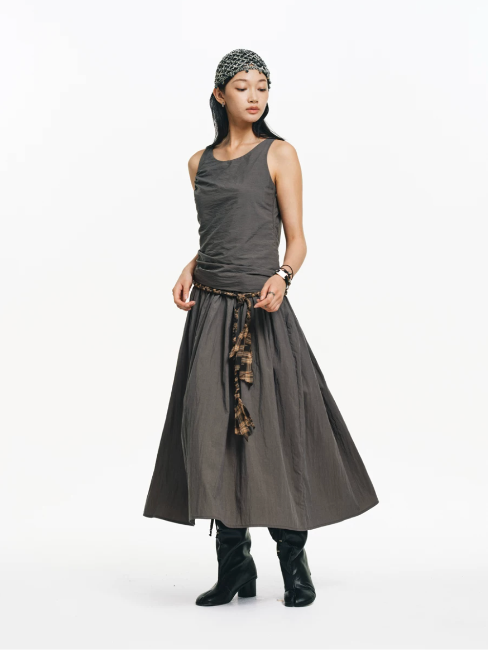 Ruched Tank Midi Dress