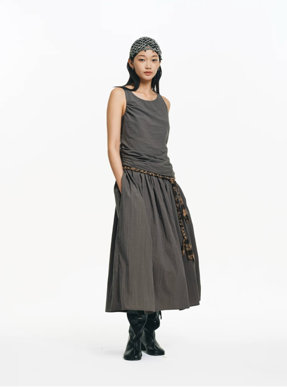 Ruched Tank Midi Dress