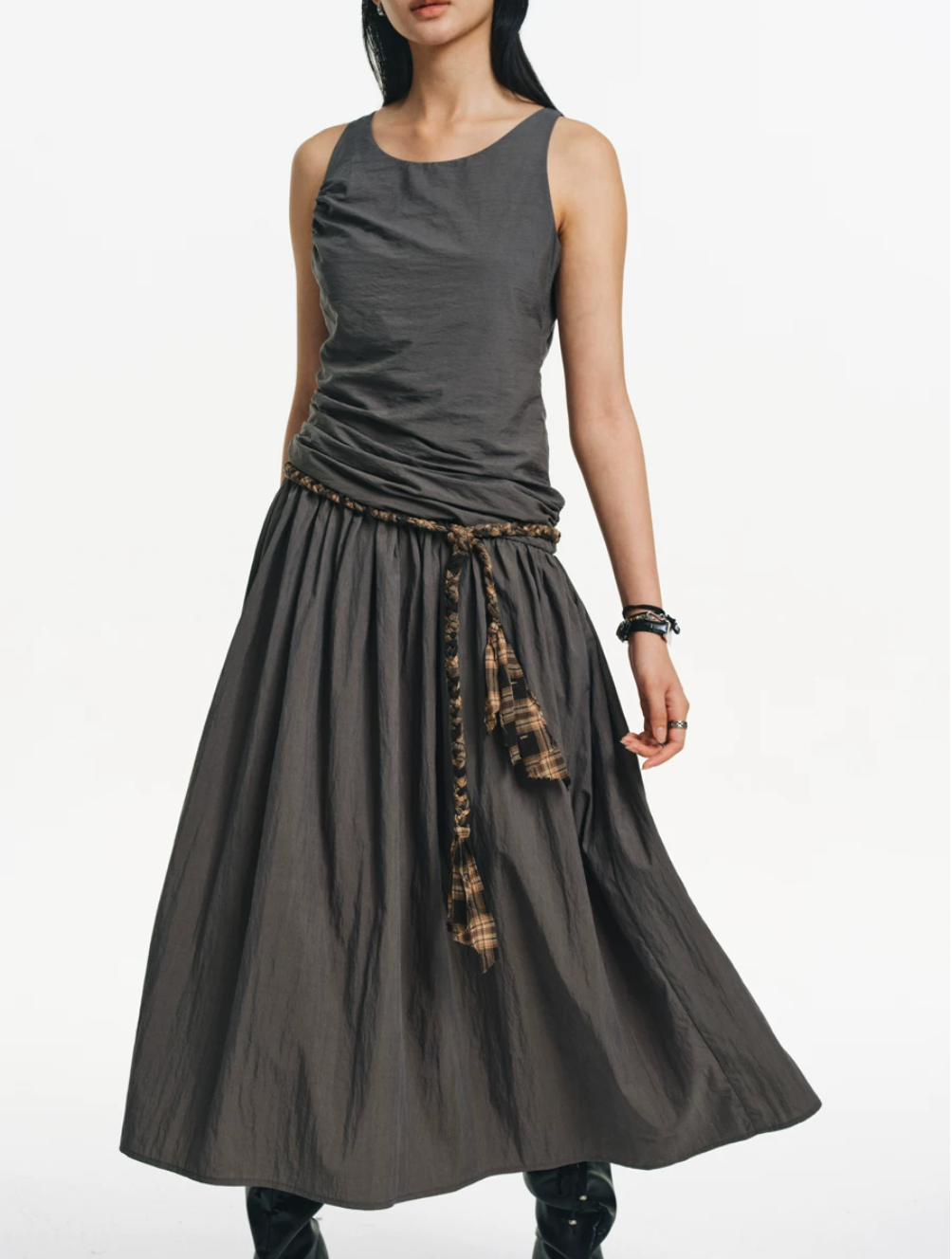 Ruched Tank Midi Dress