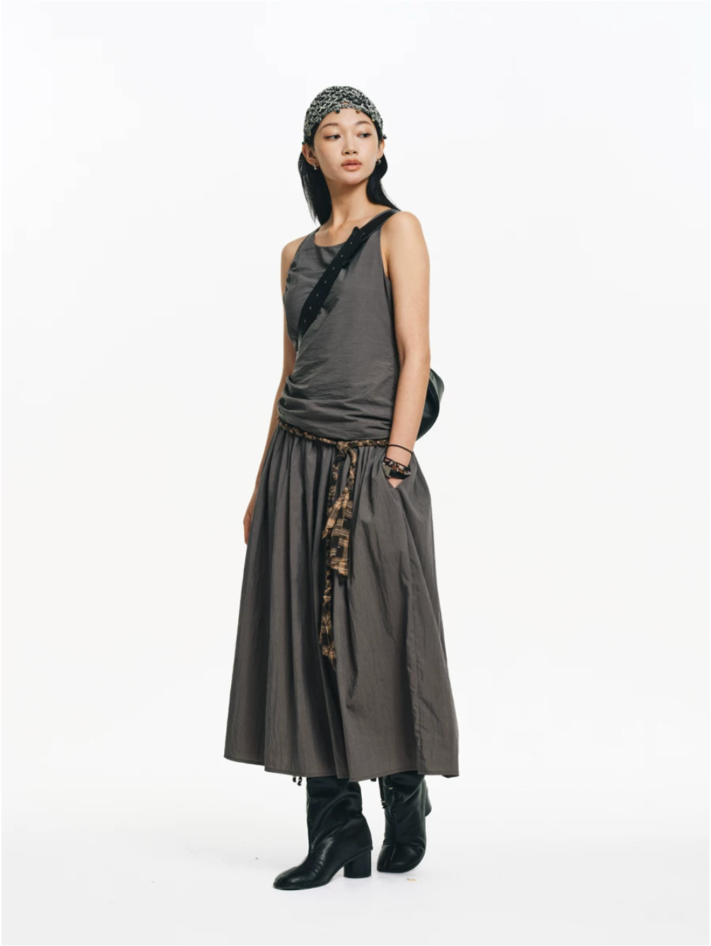 Ruched Tank Midi Dress