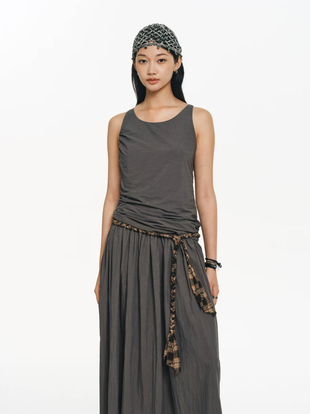 Ruched Tank Midi Dress