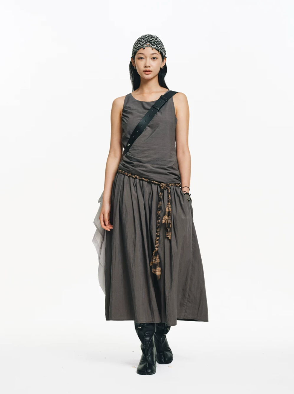 Ruched Tank Midi Dress