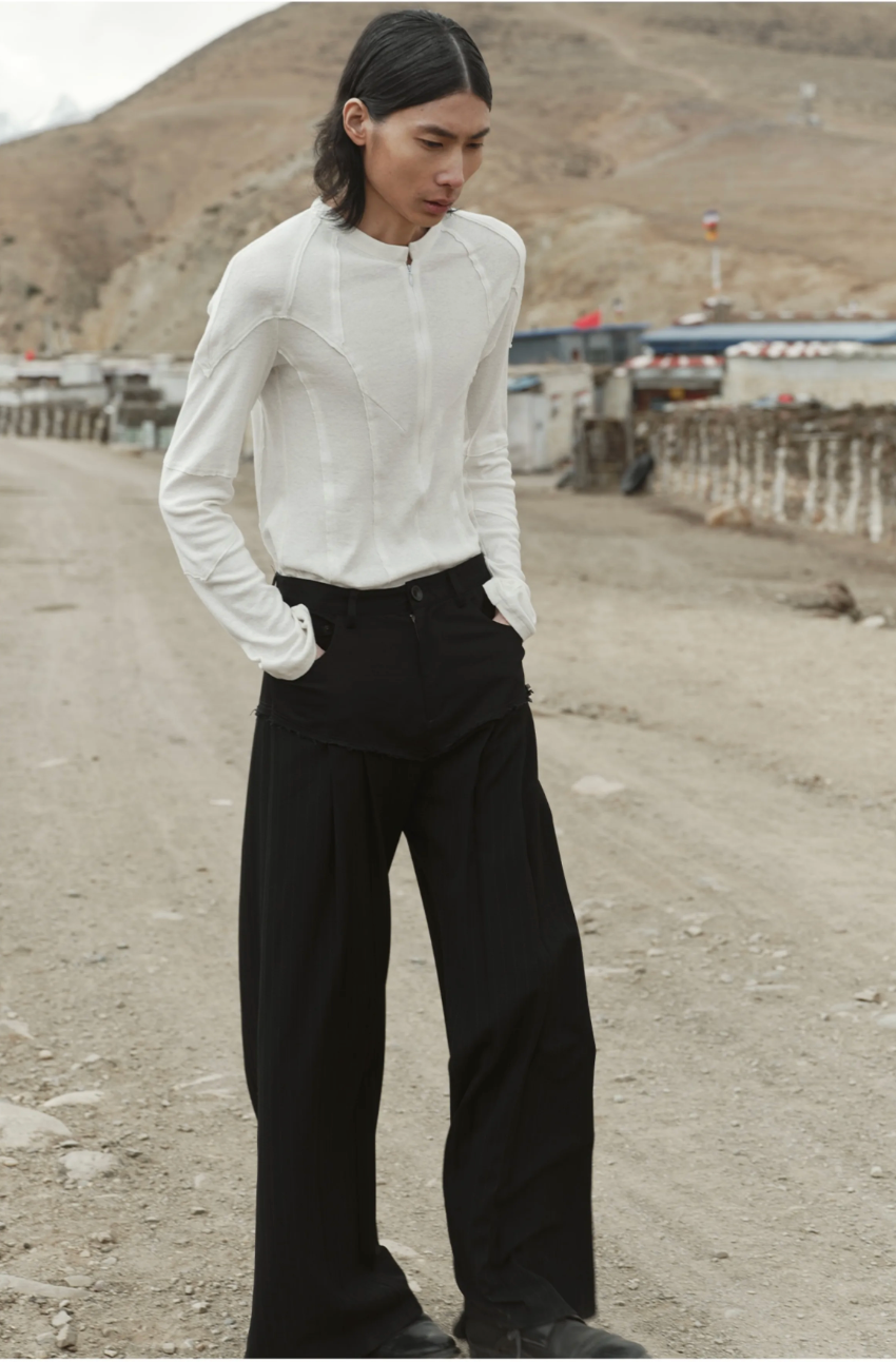 Exposed Seam Hemp Zip Top