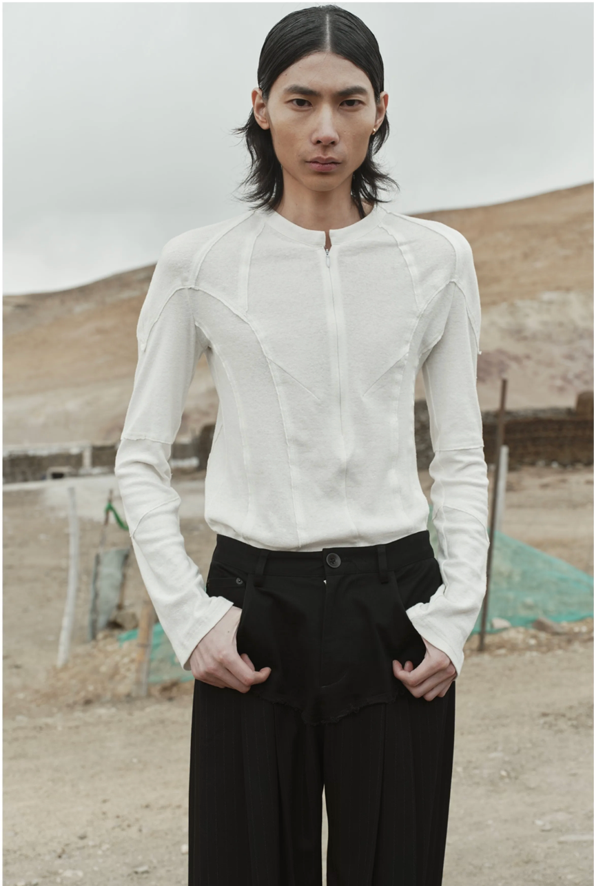 Exposed Seam Hemp Zip Top