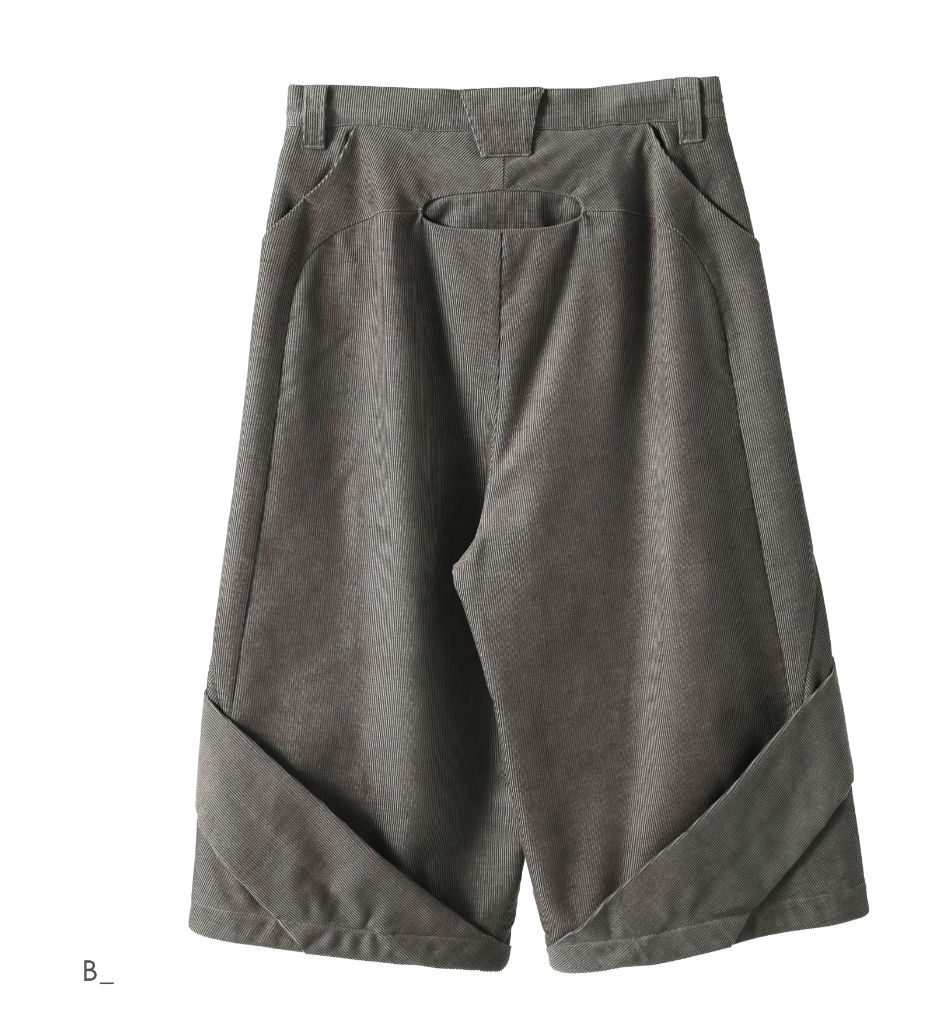 Geometric Wrap Panel Cropped Trousers