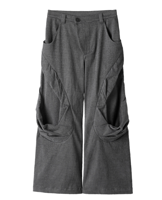 Rotational Drape Wide-Leg Trousers