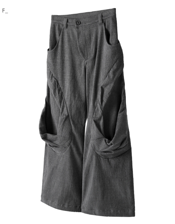 Rotational Drape Wide-Leg Trousers