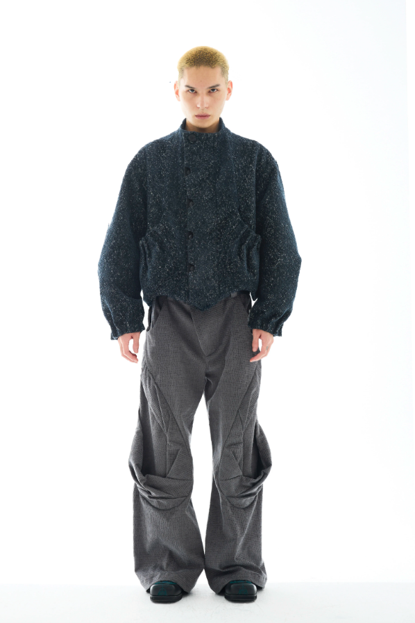 Rotational Drape Wide-Leg Trousers