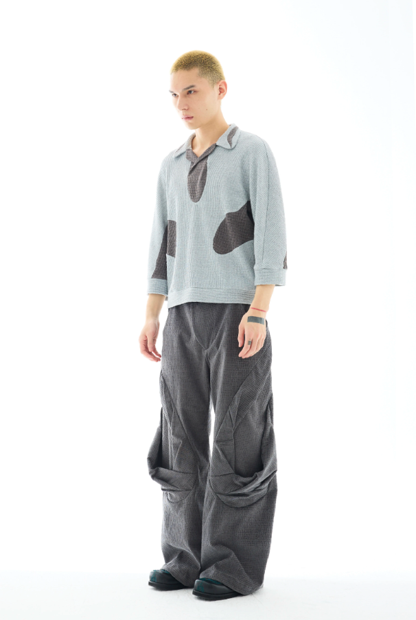 Rotational Drape Wide-Leg Trousers
