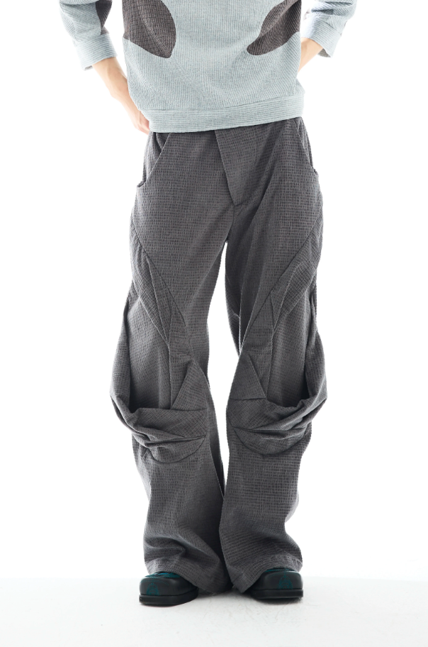 Rotational Drape Wide-Leg Trousers