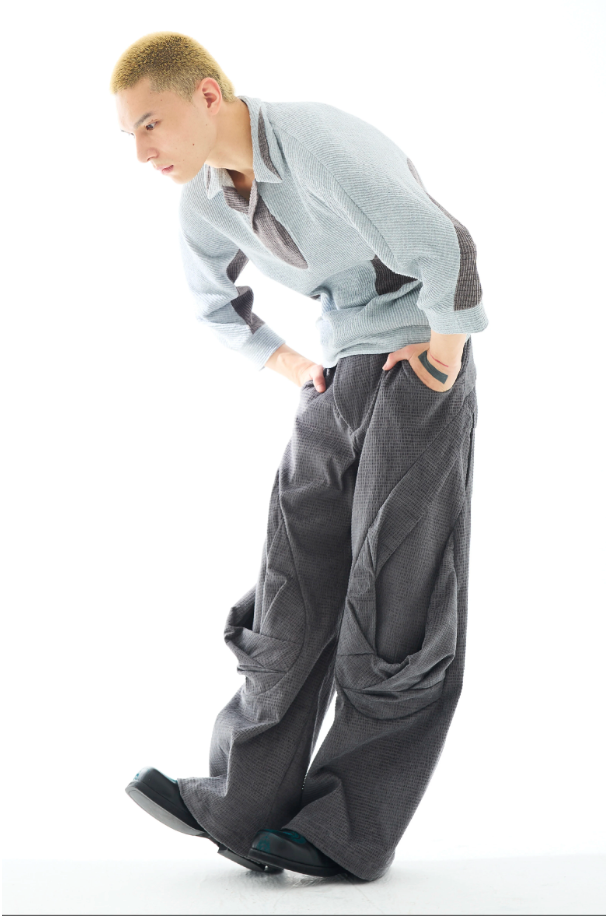 Rotational Drape Wide-Leg Trousers