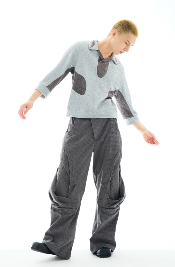 Rotational Drape Wide-Leg Trousers