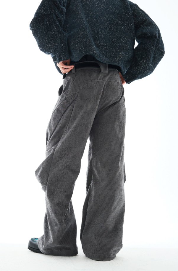 Rotational Drape Wide-Leg Trousers