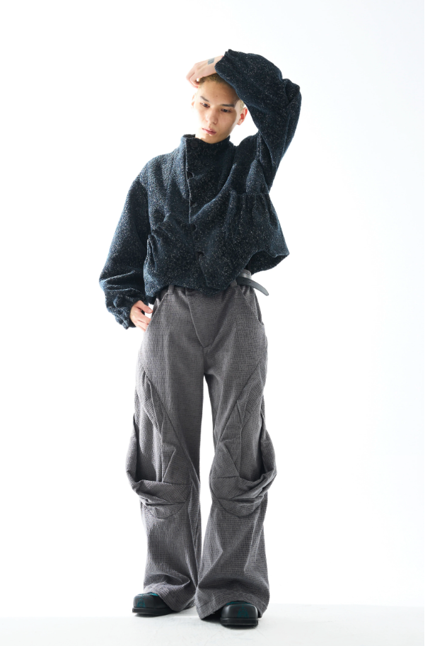 Rotational Drape Wide-Leg Trousers
