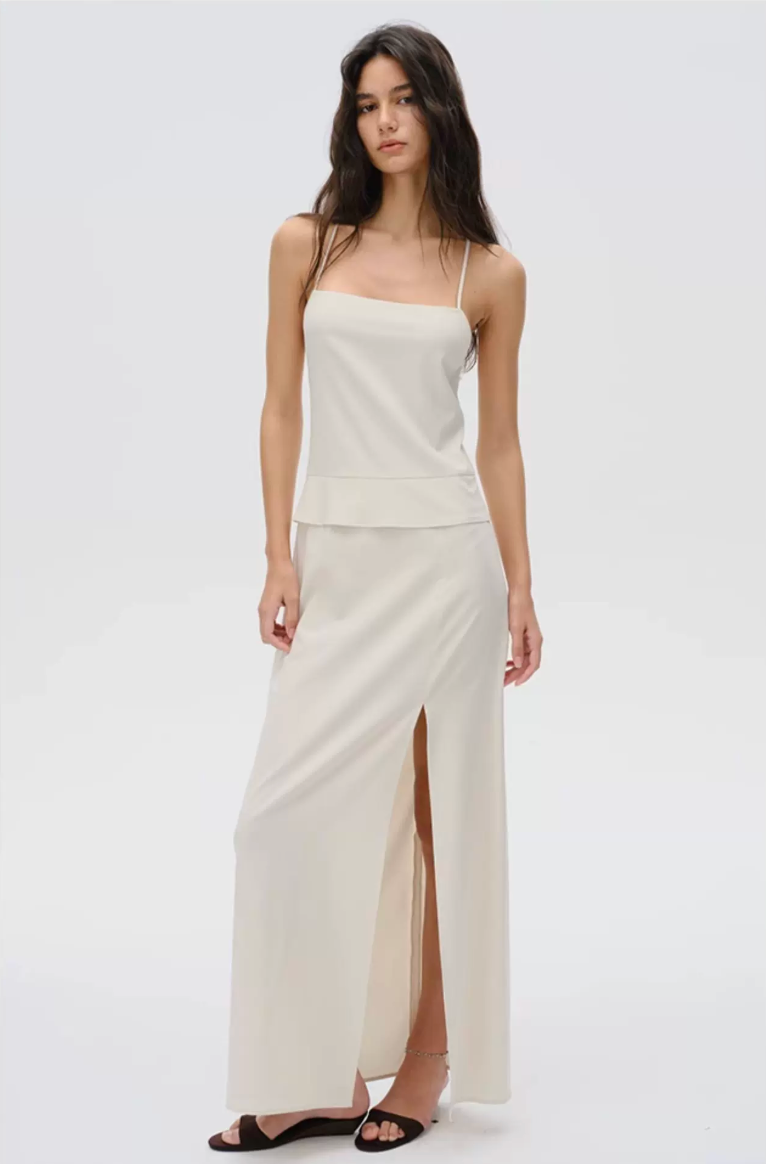 Faux Two-Piece Column Maxi Dress