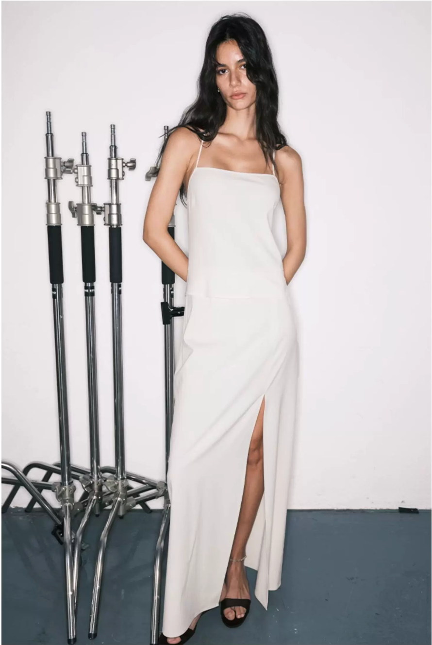 Faux Two-Piece Column Maxi Dress
