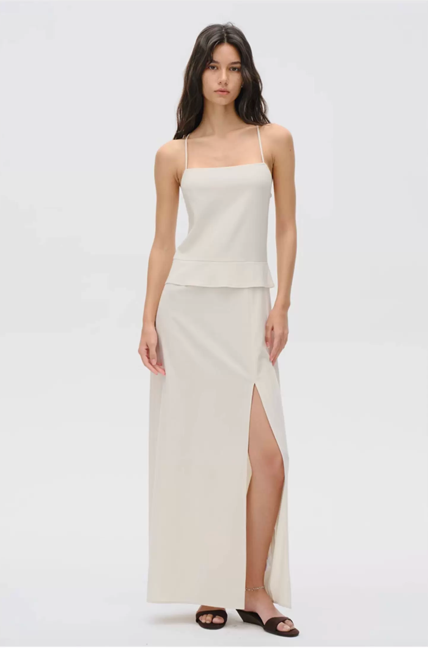 Faux Two-Piece Column Maxi Dress