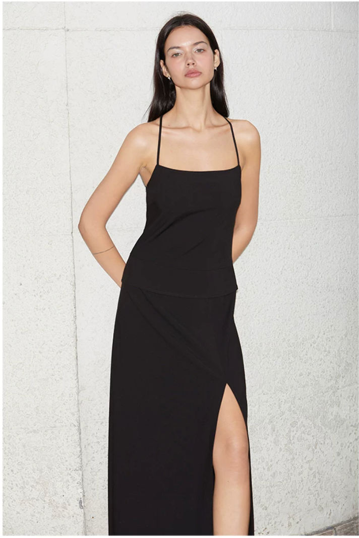 Faux Two-Piece Column Maxi Dress
