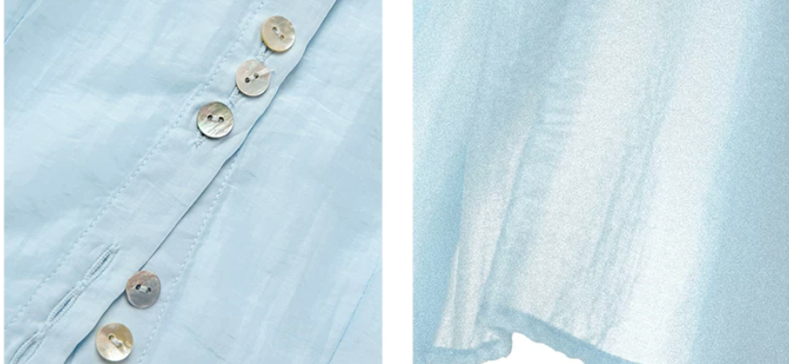 Sheer Lyocell Sculpted Button Blouse