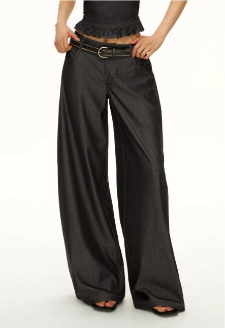Ruched Halter Top & Fluid Wide-Leg Trouser Set