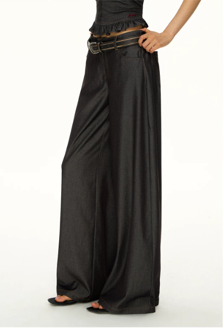 Ruched Halter Top & Fluid Wide-Leg Trouser Set