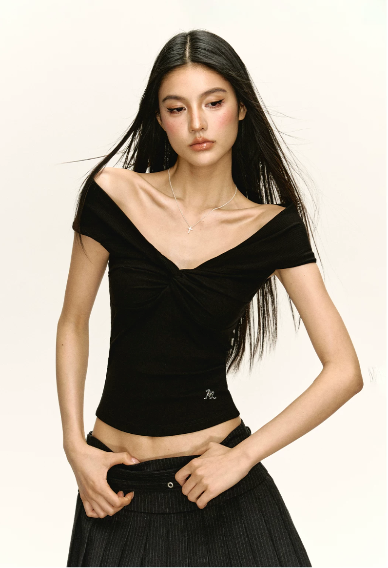 Twist Drape Off-Shoulder Top
