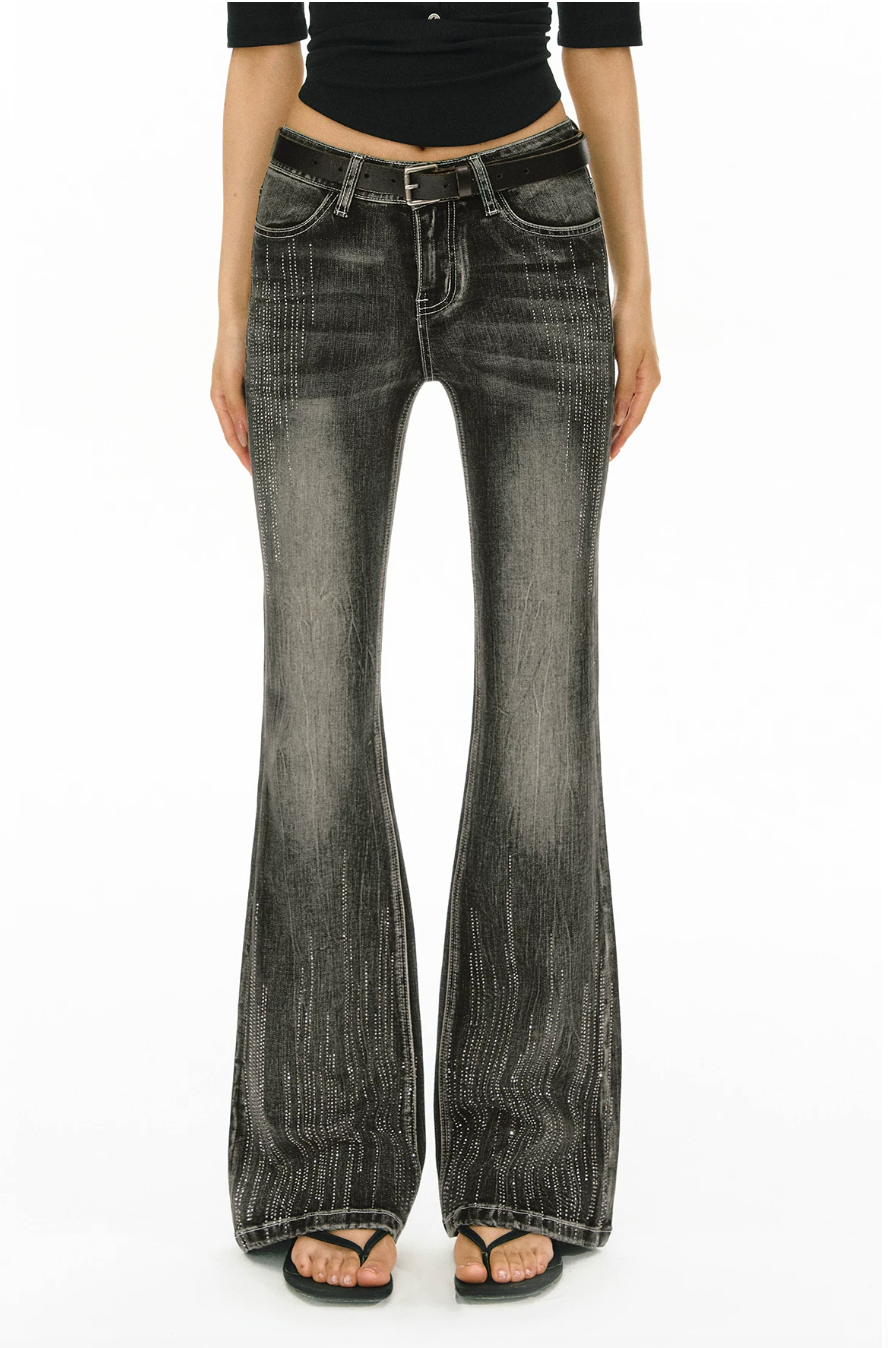Crystal Washed Flared Jeans