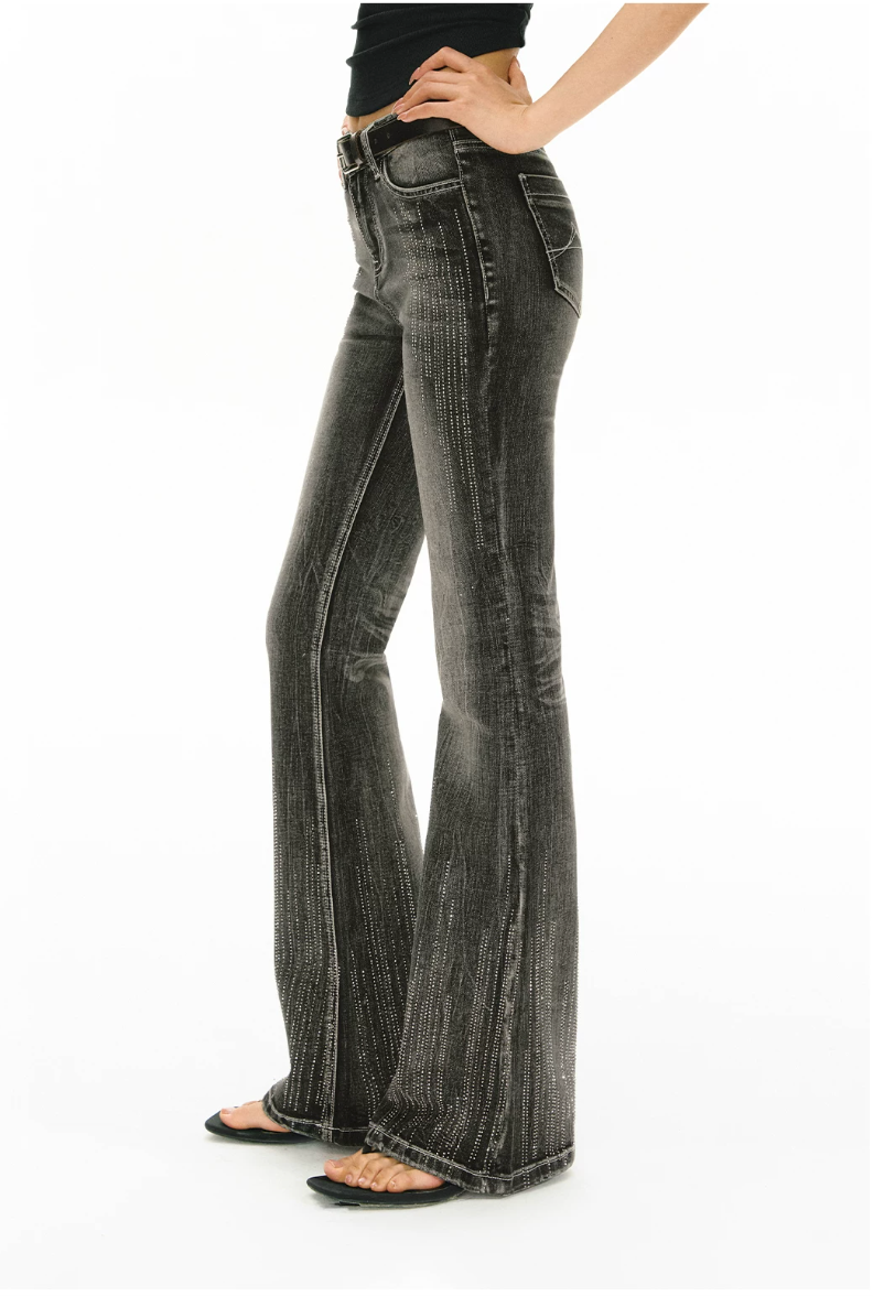 Crystal Washed Flared Jeans
