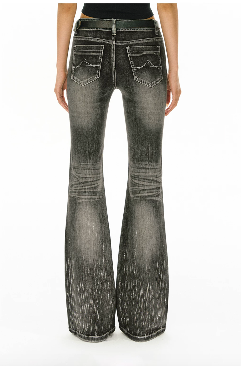 Crystal Washed Flared Jeans