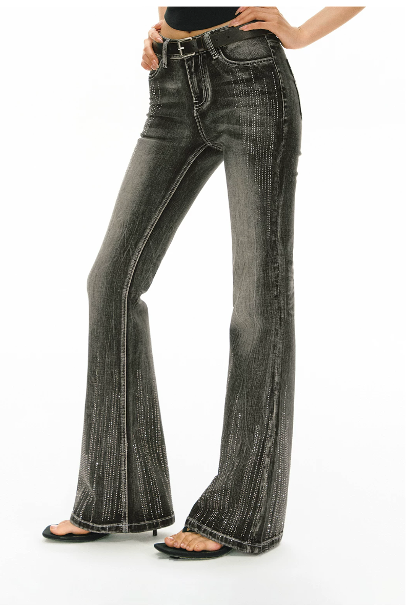 Crystal Washed Flared Jeans