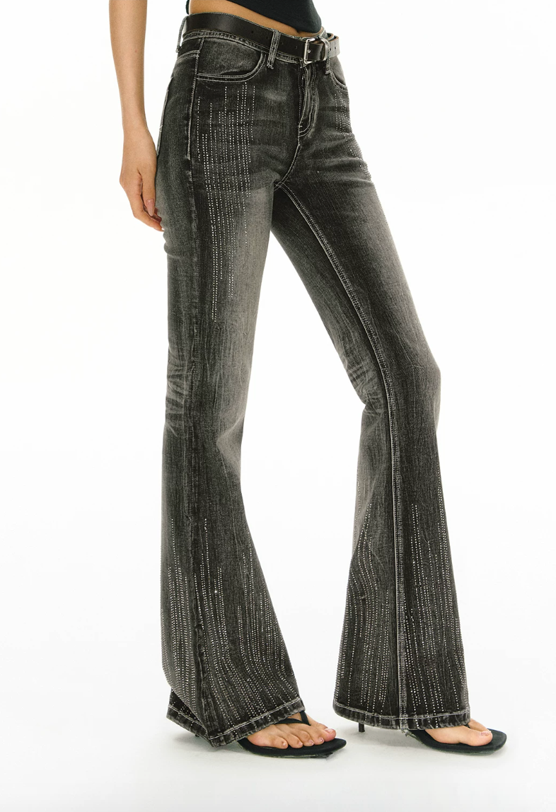 Crystal Washed Flared Jeans