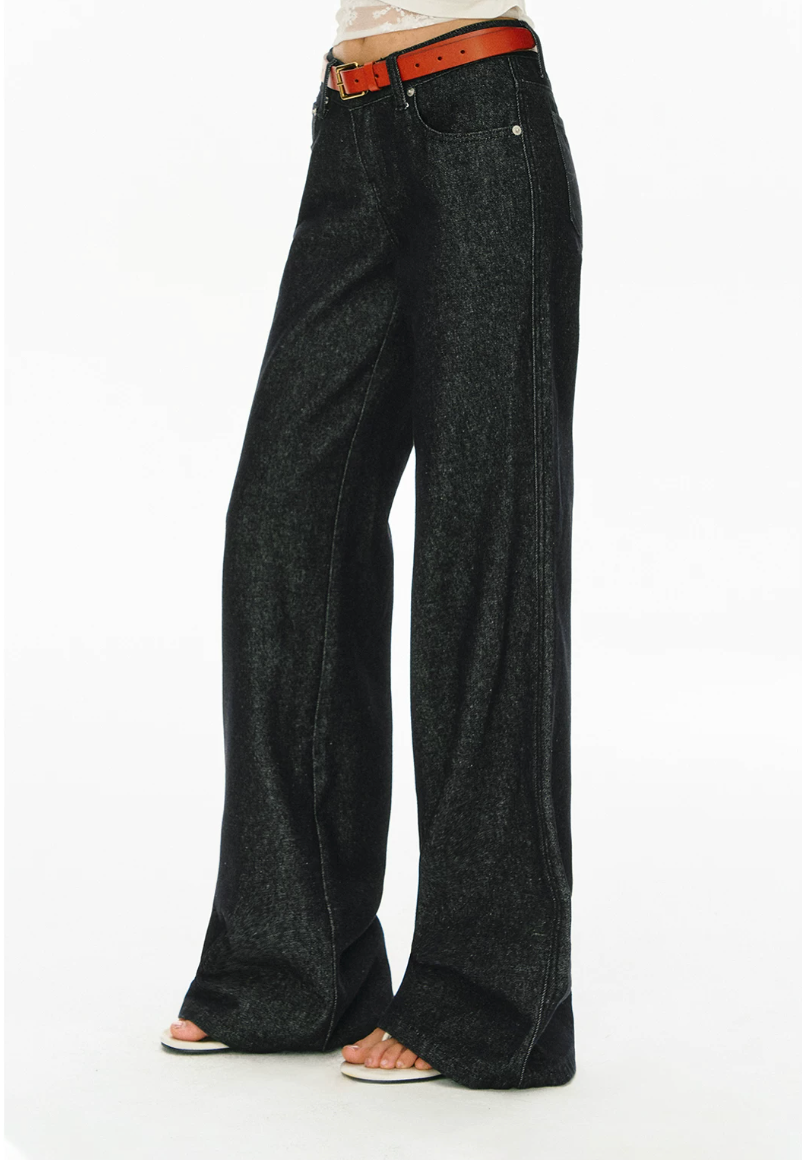 Washed Wide-Leg Jeans