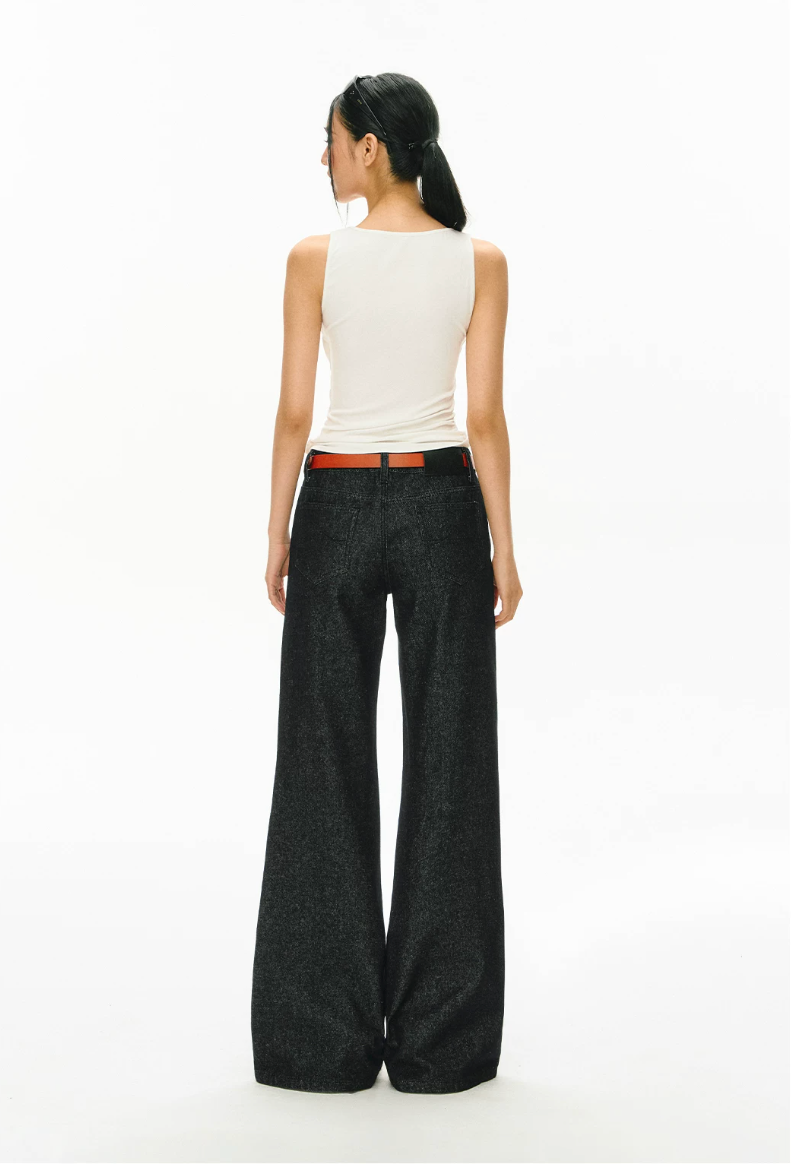 Washed Wide-Leg Jeans