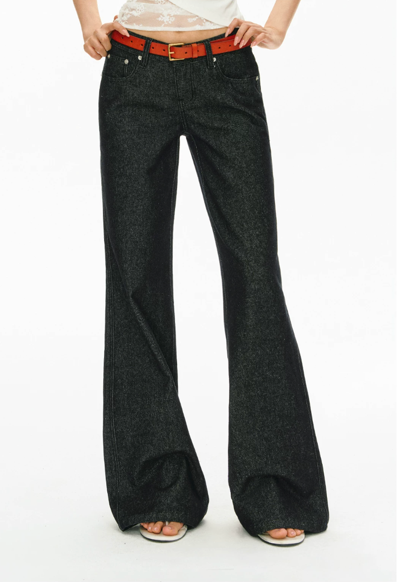 Washed Wide-Leg Jeans