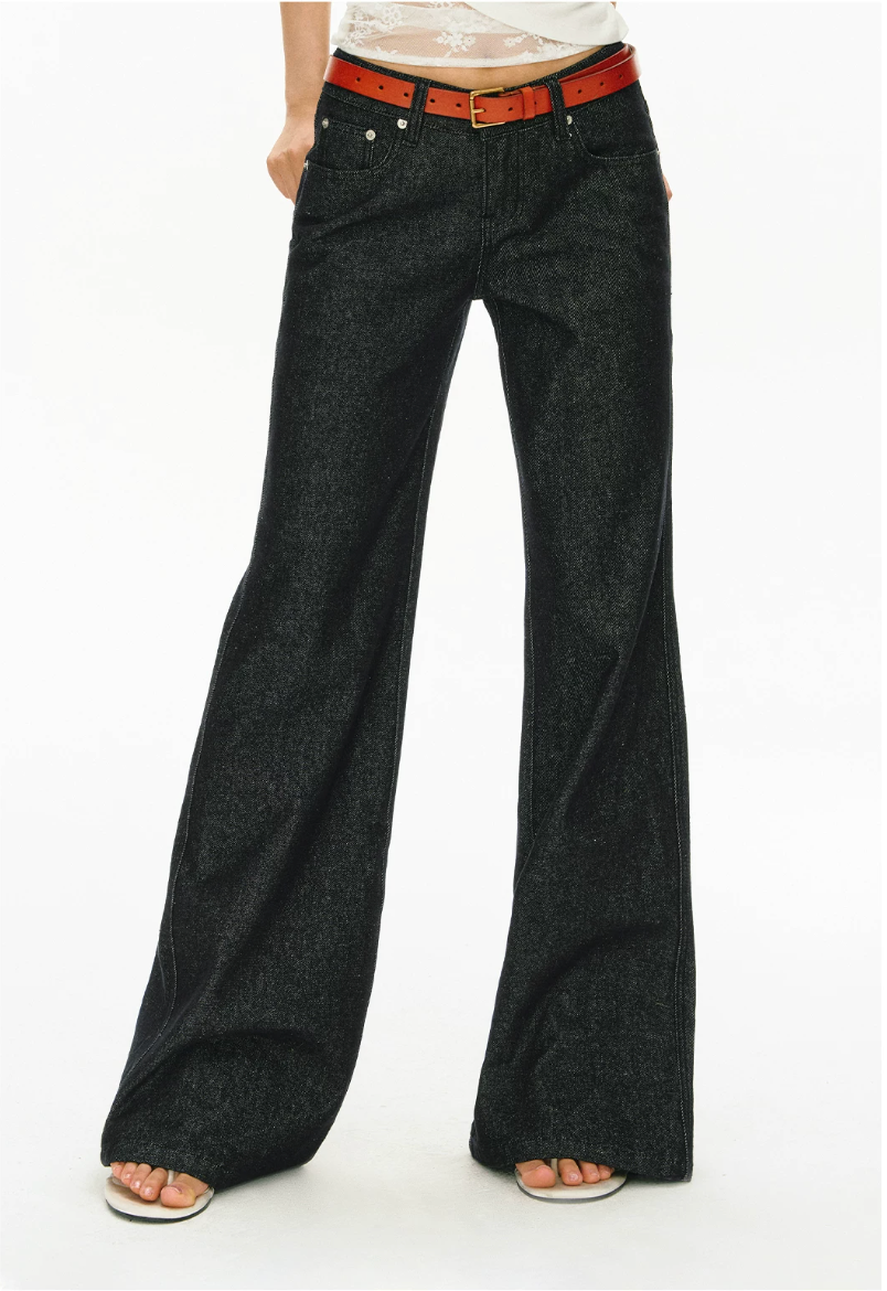 Washed Wide-Leg Jeans