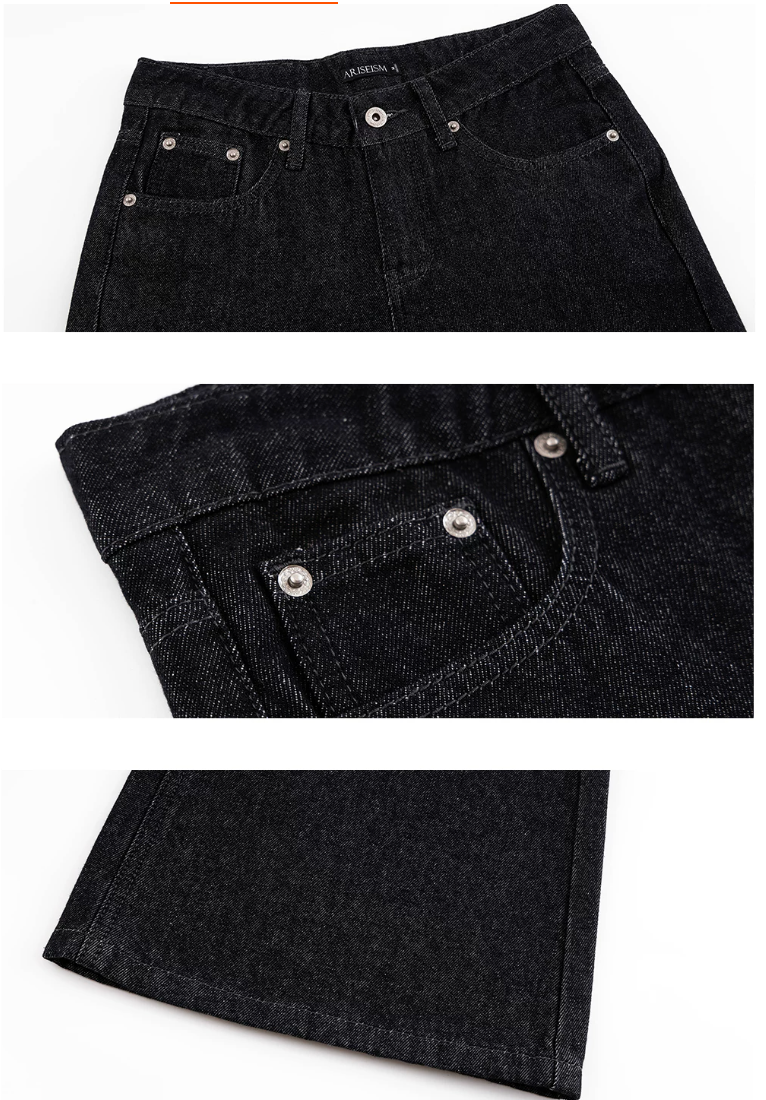 Washed Wide-Leg Jeans