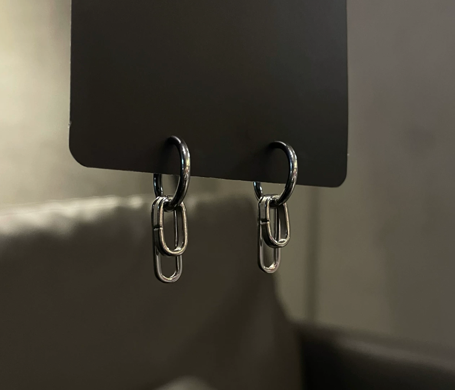 Double Link Hoop Earrings