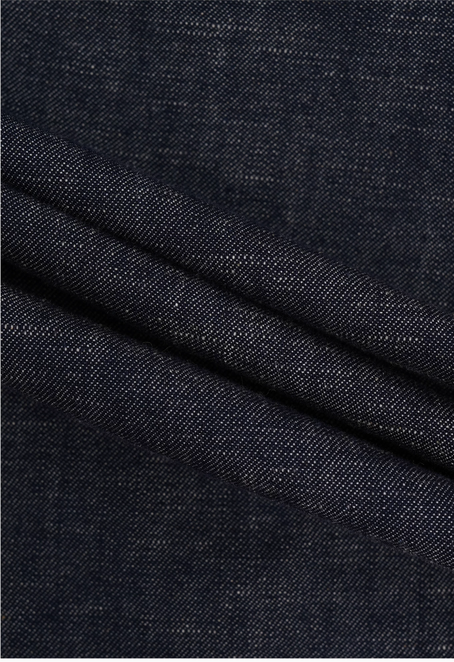 Pleated Wide-Leg Denim Trousers