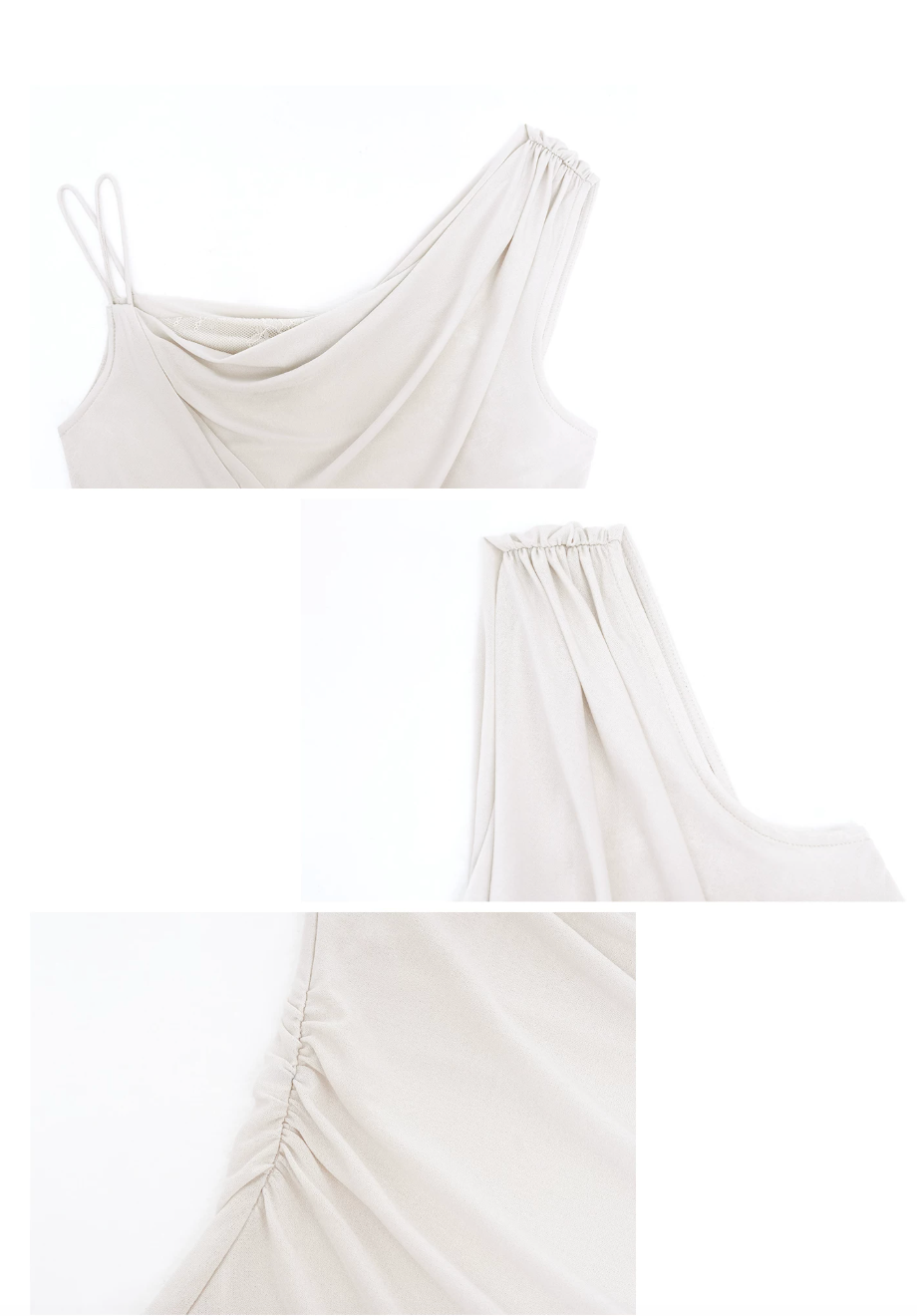 Asymmetric Draped Lace Camisole