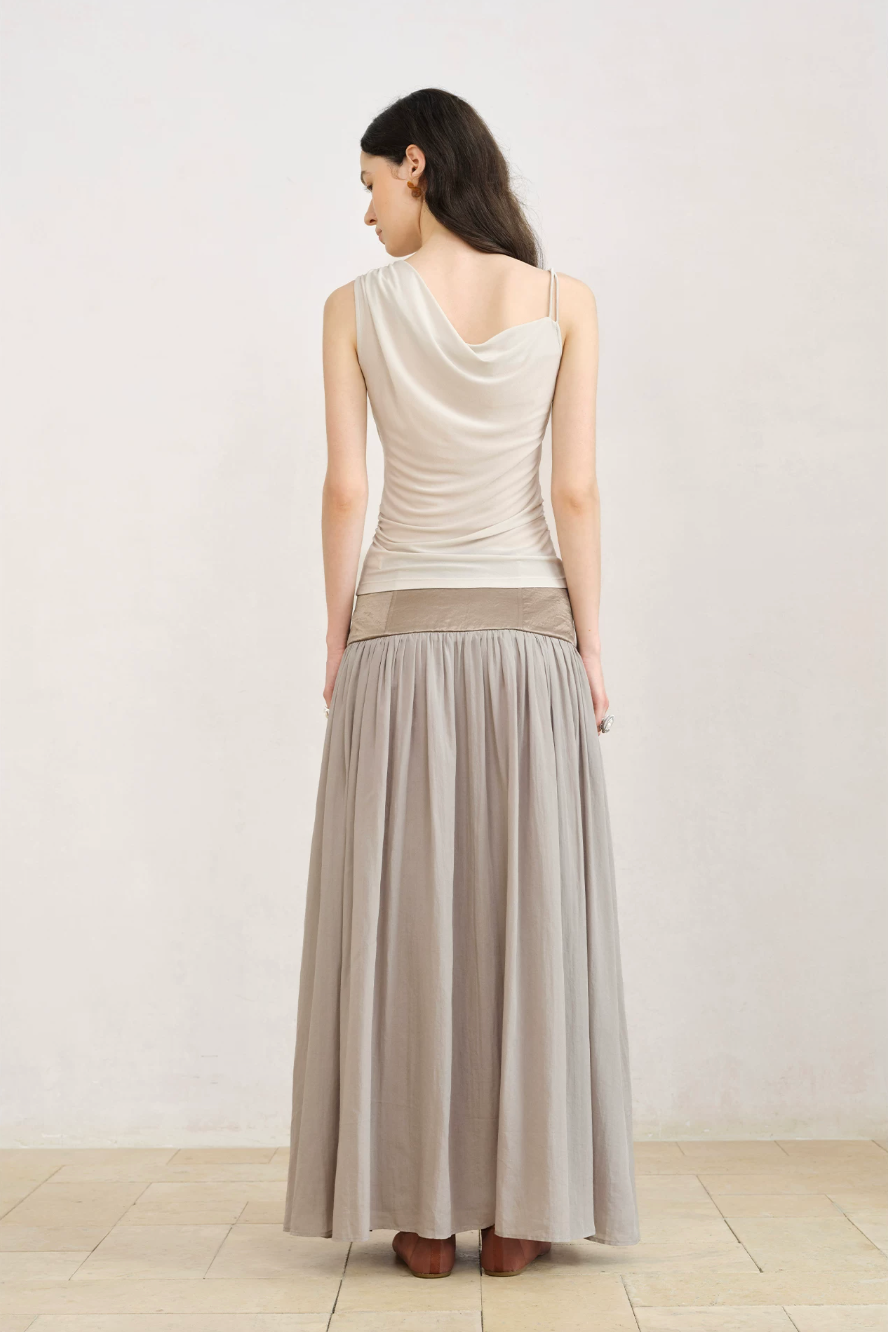 Asymmetric Draped Lace Camisole