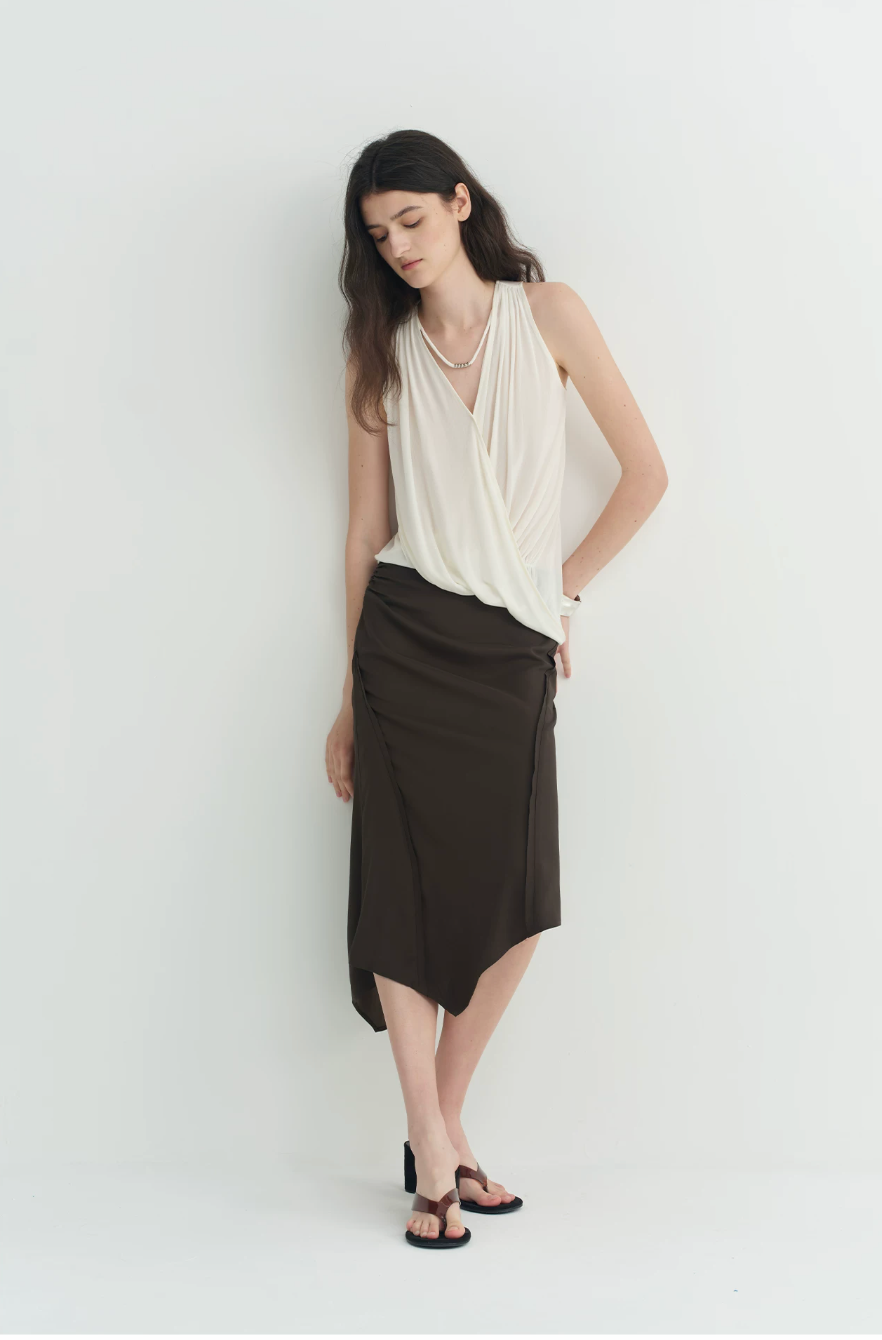 Draped Beaded Halter Top