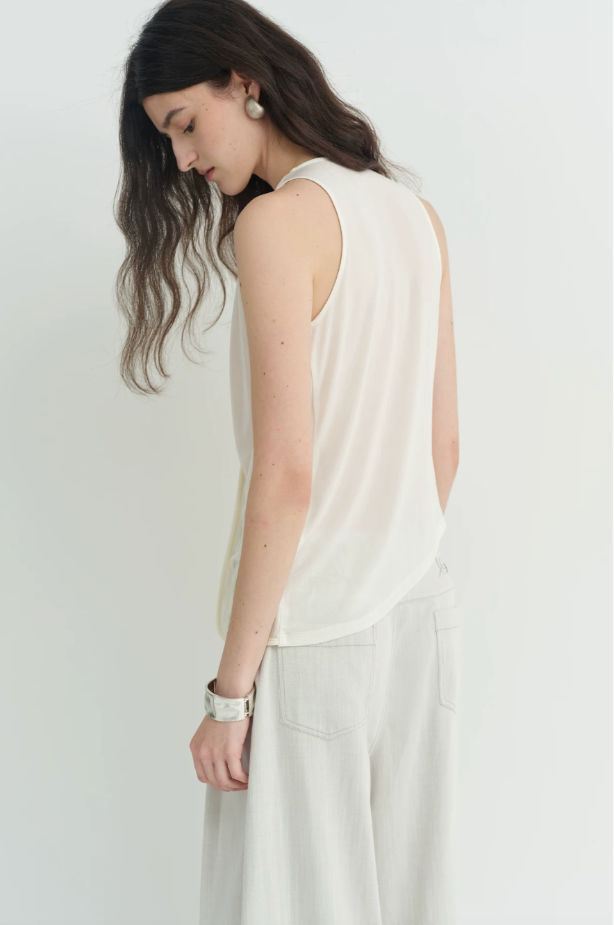 Draped Beaded Halter Top
