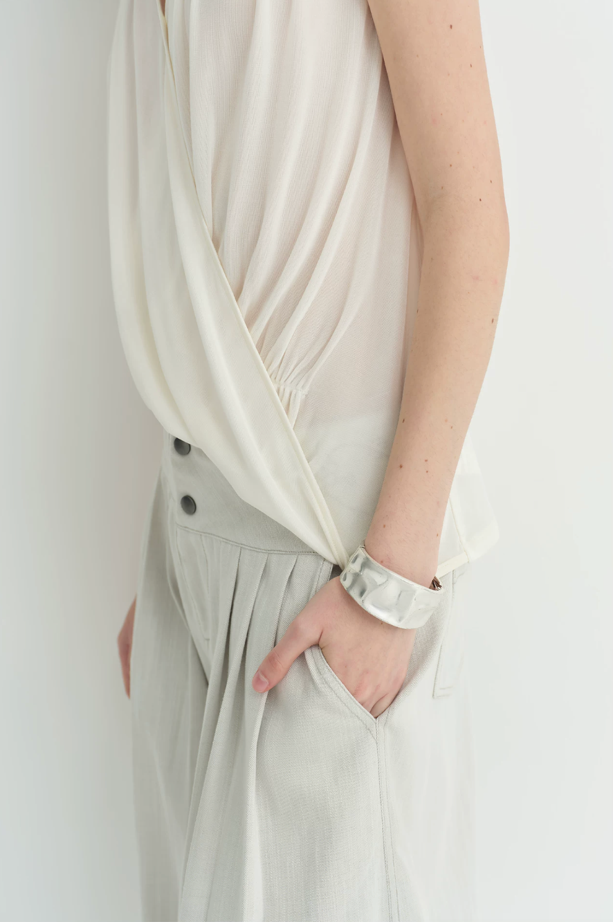 Draped Beaded Halter Top
