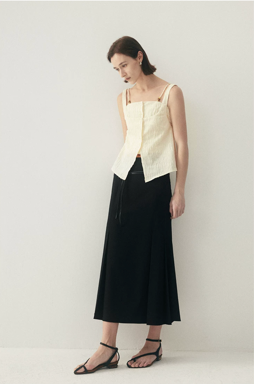 Layered Beaded Strap Corset Top
