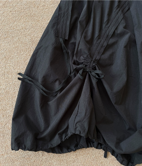 Adjustable Bubble Hem Maxi Skirt