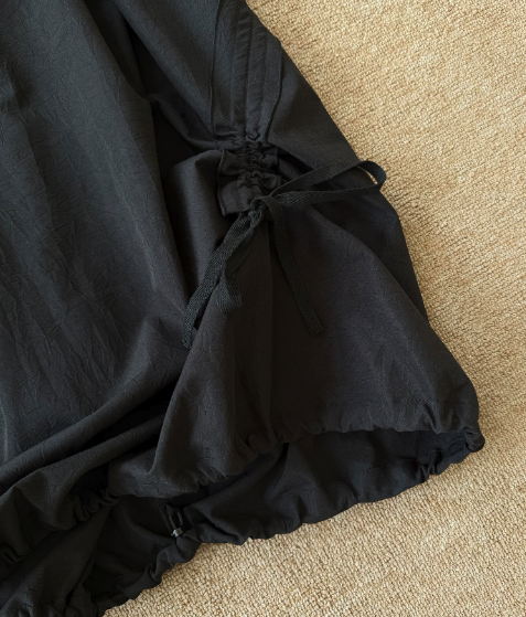 Adjustable Bubble Hem Maxi Skirt