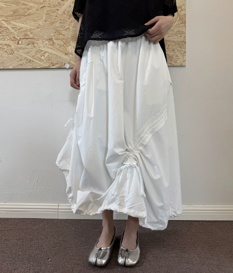 Adjustable Bubble Hem Maxi Skirt