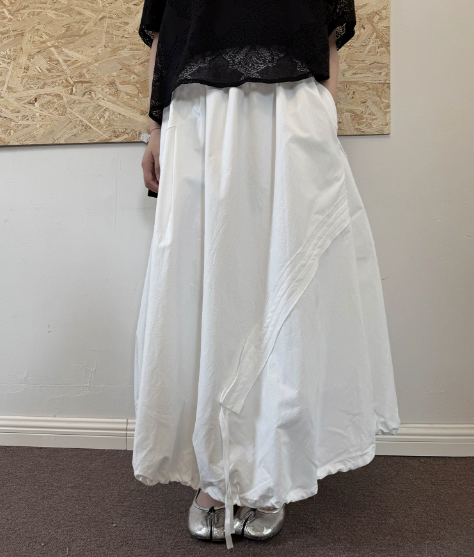 Adjustable Bubble Hem Maxi Skirt