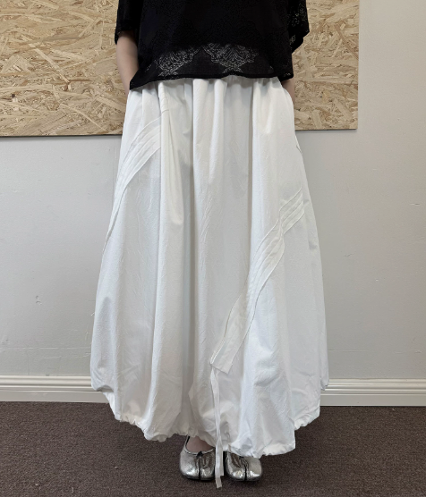 Adjustable Bubble Hem Maxi Skirt