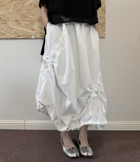 Adjustable Bubble Hem Maxi Skirt